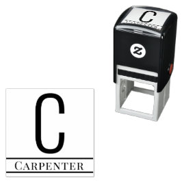 シンプル独身のはっきりしたイニシャルモノグラム名#13 セルフインキングスタンプ