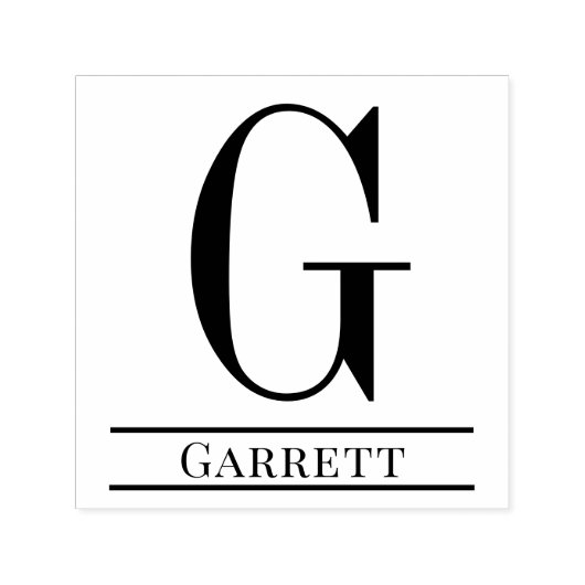 シンプル独身のはっきりしたイニシャルモノグラム名#3 セルフインキングスタンプ (デザイン)