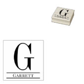 シンプル独身のはっきりしたイニシャルモノグラム名#3 ラバースタンプ (押印)