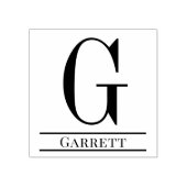 シンプル独身のはっきりしたイニシャルモノグラム名#3 ラバースタンプ (インプリント)