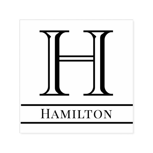 シンプル独身のはっきりしたイニシャルモノグラム名#4S セルフインキングスタンプ (デザイン)