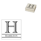 シンプル独身のはっきりしたイニシャルモノグラム名#4S ラバースタンプ (押印)