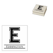 シンプル独身のはっきりしたイニシャルモノグラム名#5 ラバースタンプ (押印)