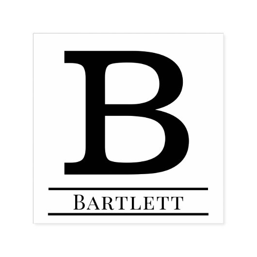 シンプル独身のはっきりしたイニシャルモノグラム名#6 セルフインキングスタンプ (デザイン)