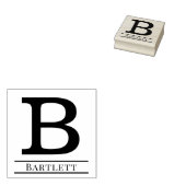 シンプル独身のはっきりしたイニシャルモノグラム名#6 ラバースタンプ (押印)