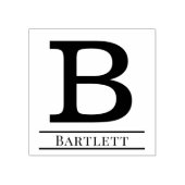 シンプル独身のはっきりしたイニシャルモノグラム名#6 ラバースタンプ (インプリント)