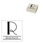 シンプル独身のはっきりしたイニシャルモノグラム名#7 ラバースタンプ (押印)
