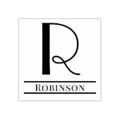 シンプル独身のはっきりしたイニシャルモノグラム名#7 ラバースタンプ (インプリント)