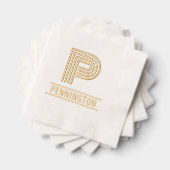 シンプル独身のはっきりしたイニシャルモノグラム名#88 箔ナプキン (インサイチュ (積み重ね))