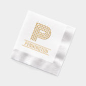 シンプル独身のはっきりしたイニシャルモノグラム名#88 箔ナプキン (左)