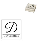 シンプル独身のはっきりしたイニシャルモノグラム名#8 ラバースタンプ (押印)