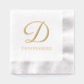 シンプル独身のはっきりしたイニシャルモノグラム名#8NL 箔ナプキン (正面)