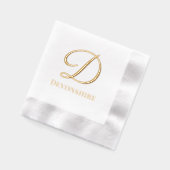 シンプル独身のはっきりしたイニシャルモノグラム名#8NL 箔ナプキン (左)