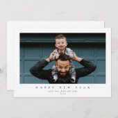 シンプル独身のモダン写真新年 シーズンカード (正面/裏面)
