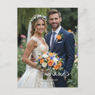 シンプル独身の写真ありがとうご結婚ざう ポストカード
