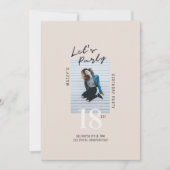 シンプル独身の写真18th Birthday Party Invitation 招待状 (正面)