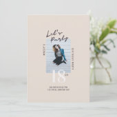 シンプル独身の写真18th Birthday Party Invitation 招待状 (スタンド正面)