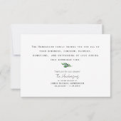 シンプル独身の茎葬式の忌引き サンキューカード (裏面)