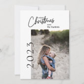 シンプル独身のPhoto Merry Christmasホリデーカード 招待状 (正面)