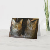 シンプル猫と母の日 カード (正面)