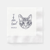 シンプル猫の手のスケッチの結婚 縁ありカクテルナプキン (正面)