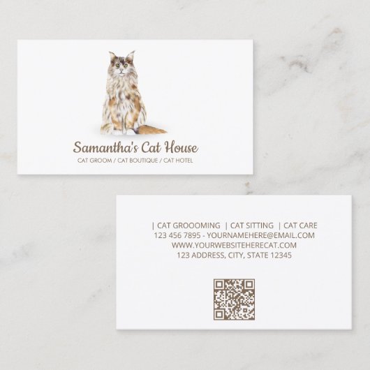 シンプル猫座 名刺 (正面/裏面)