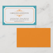 シンプル猶予無地のティール(緑がかった色)フレームの個人通話 名刺 (正面/裏面)