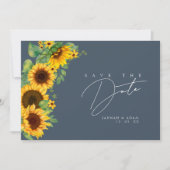 シンプル王室のブルーオプルンスンフラワー結婚ズ セーブザデート (正面)