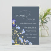 シンプル王室のブルーオプルンス野結婚花 招待状 (スタンド正面)