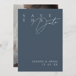 シンプル王室のブルーオモダンプレ結婚ンス セーブザデート