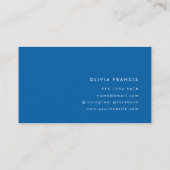 シンプル王室のミニマル青モダン色ブロック 名刺 (裏面)