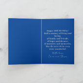 シンプル王室のモダン青と銀50誕生日 カード (内部)