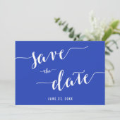 シンプル王室のBlue日付招待状カードの保存 セーブザデート (スタンド正面)