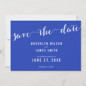 シンプル王室のBlue日付招待状カードの保存 セーブザデート (裏面)