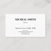 シンプル理容師の美容院 名刺 (裏面)