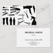 シンプル理容師の美容院 名刺 (正面/裏面)