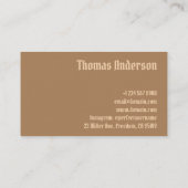 シンプル理容師ミニマルフォトタイポグラフィユニーク 名刺 (裏面)