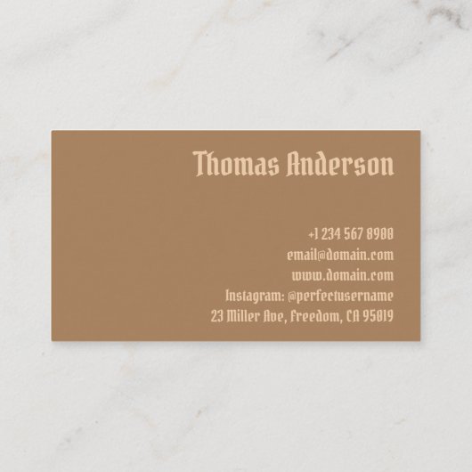 シンプル理容師ミニマルフォトタイポグラフィユニーク 名刺 (裏面)