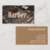 シンプル理容師ミニマルフォトタイポグラフィユニーク 名刺 (正面/裏面)