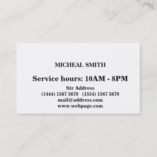 シンプル理容師店 名刺 (裏面)