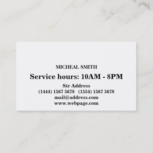 シンプル理容師 名刺 (裏面)