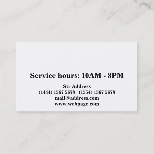 シンプル理容師 名刺 (裏面)