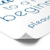 シンプル甘いエンディング新始 |青フランスの色 ポスター (角)