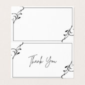 シンプル甘いサンキューカード、折り畳み (外部フラット)