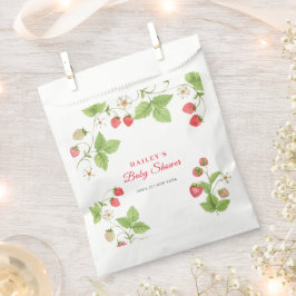 シンプル甘い緑いちご赤ちゃんシャワー フェイバーバッグ