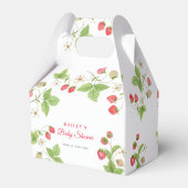 シンプル甘い緑いちご赤ちゃんシャワー フェイバーボックス (裏面サイド)