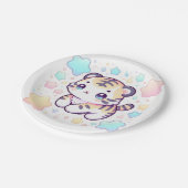 シンプル甘い虎の赤ちゃん ペーパープレート (アングル)