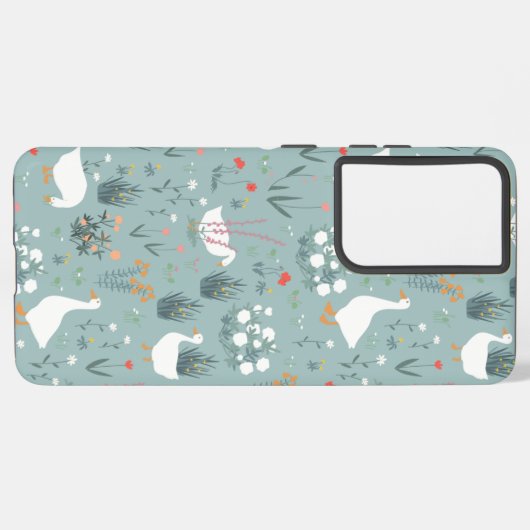 シンプル生きた可愛いガチョウ SAMSUNG GALAXYケース (左側面)