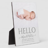 シンプル生まれたばかりのベビー写真誕生 フォトプラーク (側面)