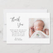 シンプル生まれたばかりのモダン生発表 案内状 (裏面)